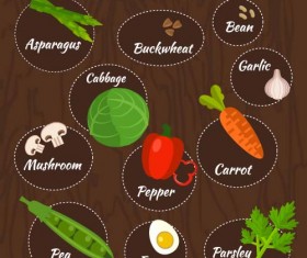 Vitamin with healthy diet vector material 06