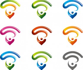 WIFI abstract icons set