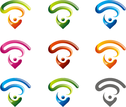 WIFI abstract icons set