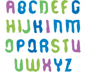 Watercolor alphabet letter with numebrs vector 05