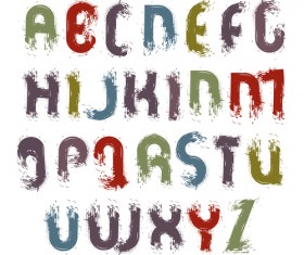 Watercolor alphabet letter with numebrs vector 06