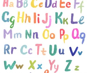 Watercolor alphabet letter with numebrs vector 10