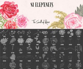 Watercolor rose Photoshop Brushes