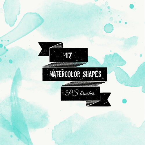 Watercolor shape Photoshop brushes