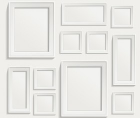 White frame on wall vector design 01