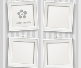 White frame on wall vector design 03