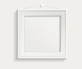 White frame on wall vector design 04