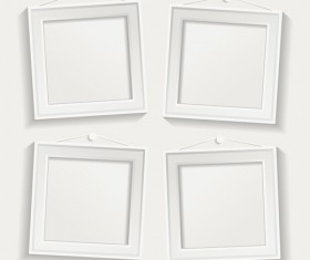 White frame on wall vector design 05
