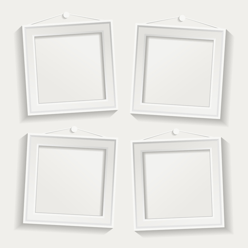 White frame on wall vector design 05