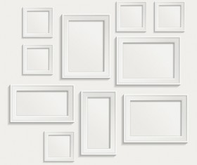 White frame on wall vector design 06
