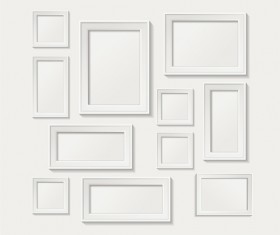 White frame on wall vector design 07