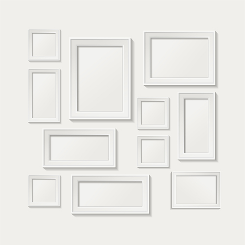 White frame on wall vector design 07