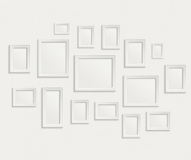 White frame on wall vector design 08