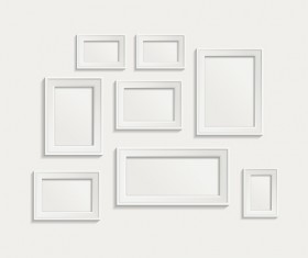 White frame on wall vector design 09