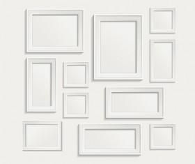 White frame on wall vector design 08 free download