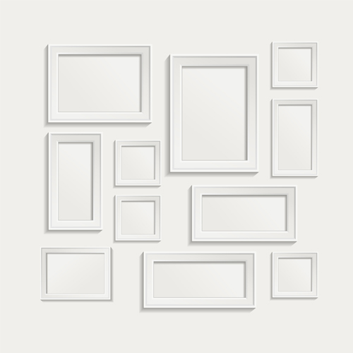 White frame on wall vector design 10