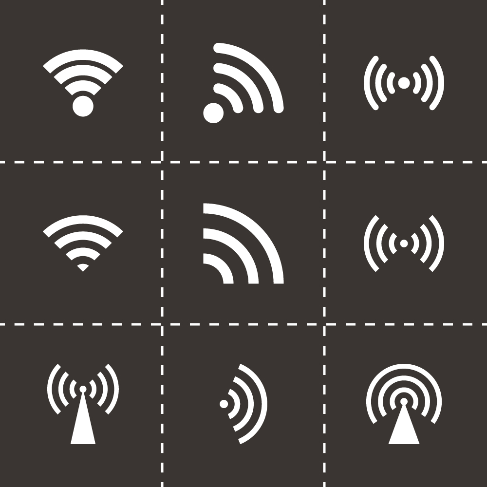 Wi-Fi wireless signal icons set