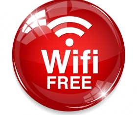 WiFi red button vector