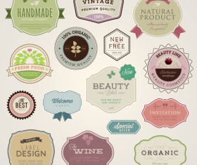 Wine with food invitation labels vintage vector