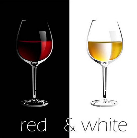 Red with white wine vectors material