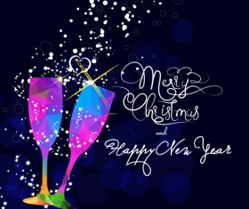 Wineglass with christmas vector background