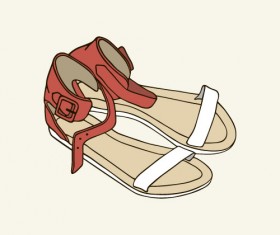 Woman sandals vector material