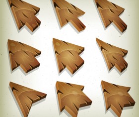Wooden arrows cartoon styles vector 04