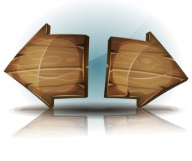 Wooden arrows cartoon styles vector 05