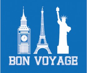 World landmarks silhouetter vectors