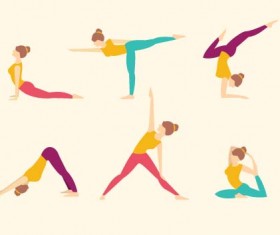 Yoga gril vector material set 08
