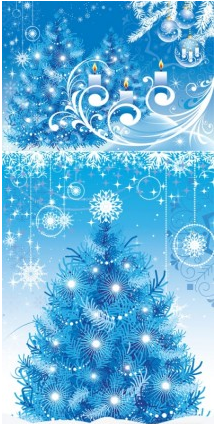 blue christmas background  set vector