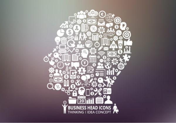 business head idea concept template vecvtor
