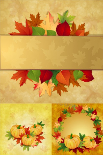 charm autumn background vectors material