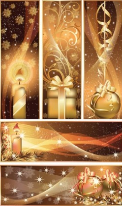 christmas baubles vector banners