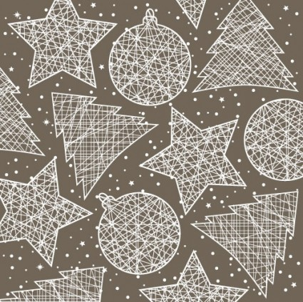 Christmas decorations lines vector