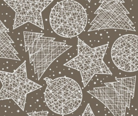 Christmas decorations lines vector