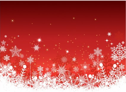 christmas red background with snow vector