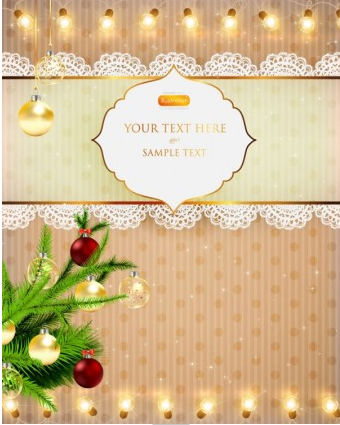 christmas lights bright background  04 vector