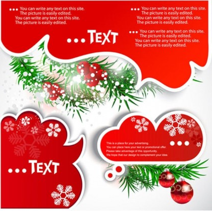 christmas text bubbles with background vector
