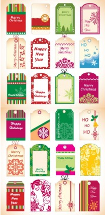 Christmas tags vectors set