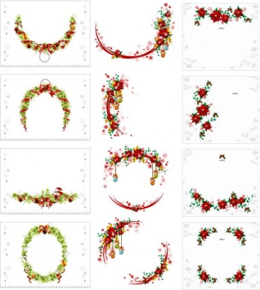 Christmas wreath cards vector
