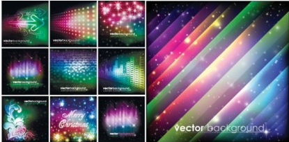 Colorful light art background vector set