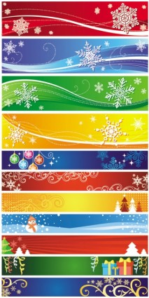 Exquisite christmas banner vector set