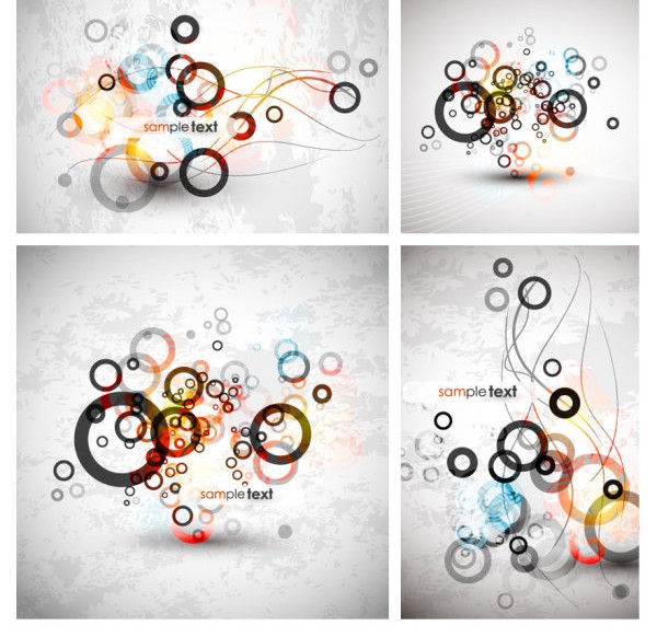 Fashion circle background vector set