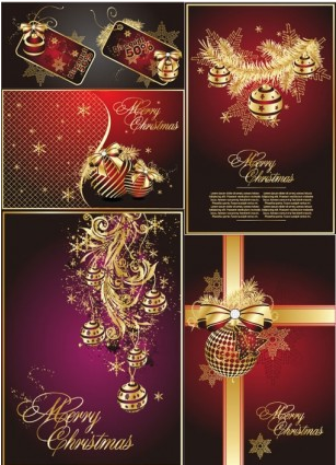 Luxury christmas background with tags vector