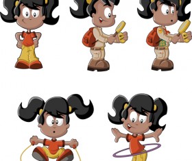 lovely children cartoon styles vector 03