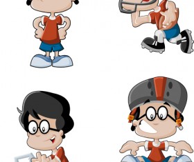 lovely children cartoon styles vector 05