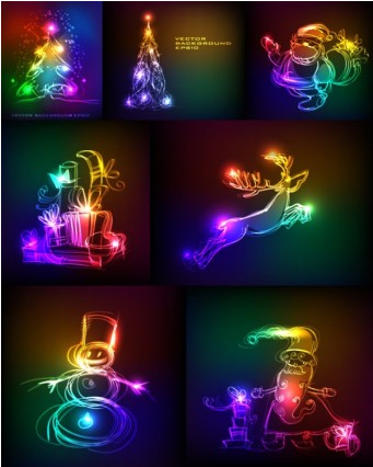 Colorful light christmas graphics vector