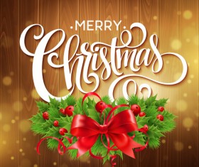 2016 Christmas wooden background vectors 01