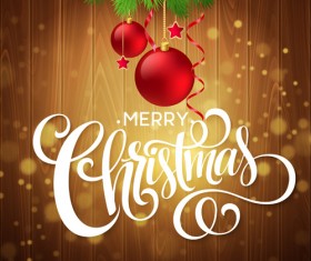 2016 Christmas wooden background vectors 02